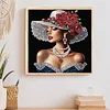 Red Flower Hat Beauty-Special Shaped Diamond Painting
