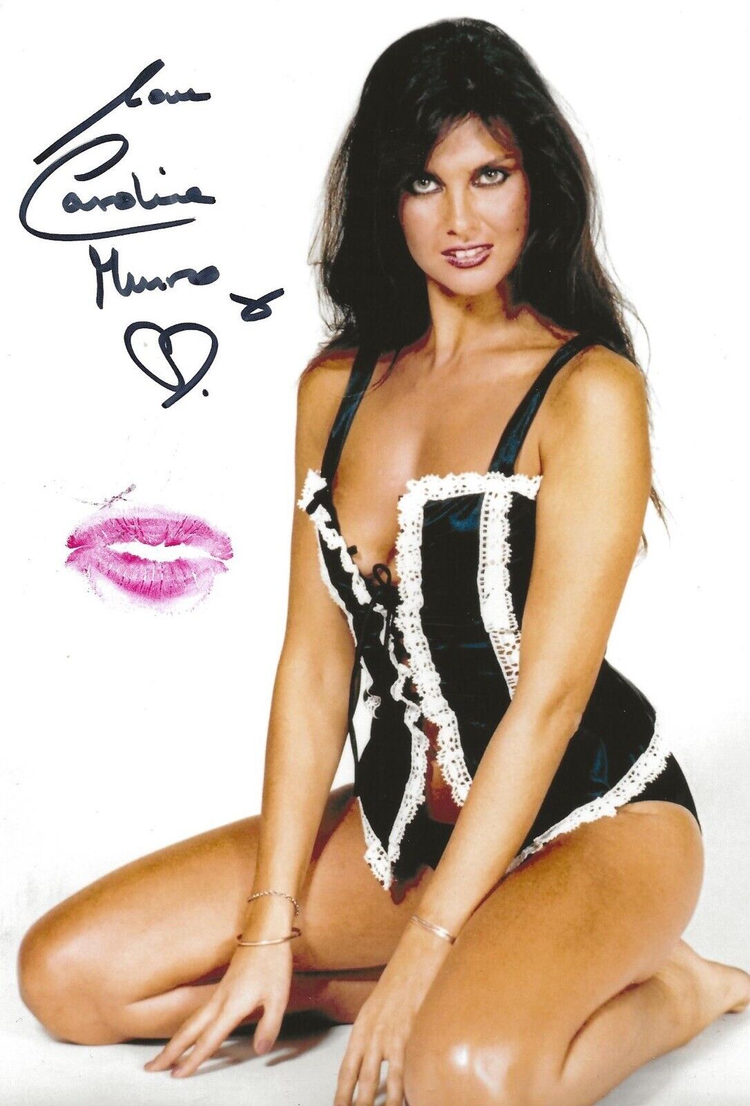 Actress Caroline Munro sexy signed and kissed 8x10 Photo Poster painting IMAGE No69a