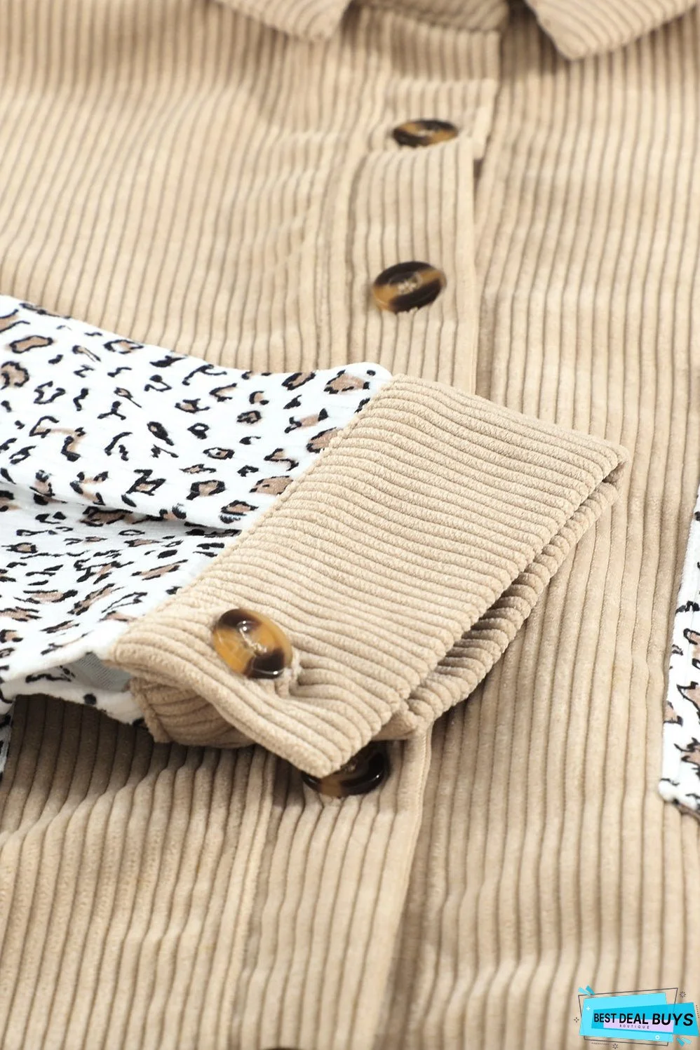 Corduroy Buttoned Shirt Jacket