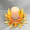 Peinture en diamant en 5D DIY d&eacute;coration acrylique de bureau, bougeoirs fleurs, d&eacute;coleur de bureau maison faite main pour adultes d&eacute;butants (Lotus jaune)