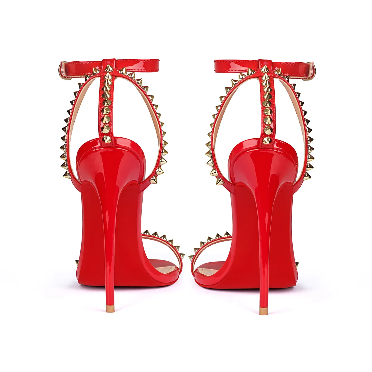 100mm/120mm Women's High Heels Rivets Party Red Bottom Sandals-vocosishoes