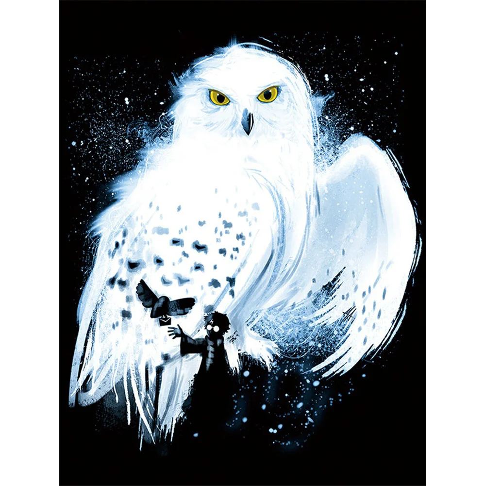 Diamond Painting - Full Round Drill - White Owl(30*40cm)