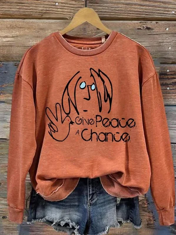 Give Peace A Chance Printed T-shirt socialshop