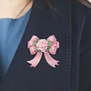 4Pcs Diamond Painting Brooch Diamond Painting Pins Jewelry Kit (Pink Bow Tie)