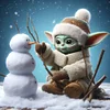 Yoda der Schneemann - runder Bohrer Diamond Painting - 50*50cm