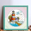 Spring By The Sea - 14CT Stamped Cross Stitch 16*16cm/6.3*6.3in
