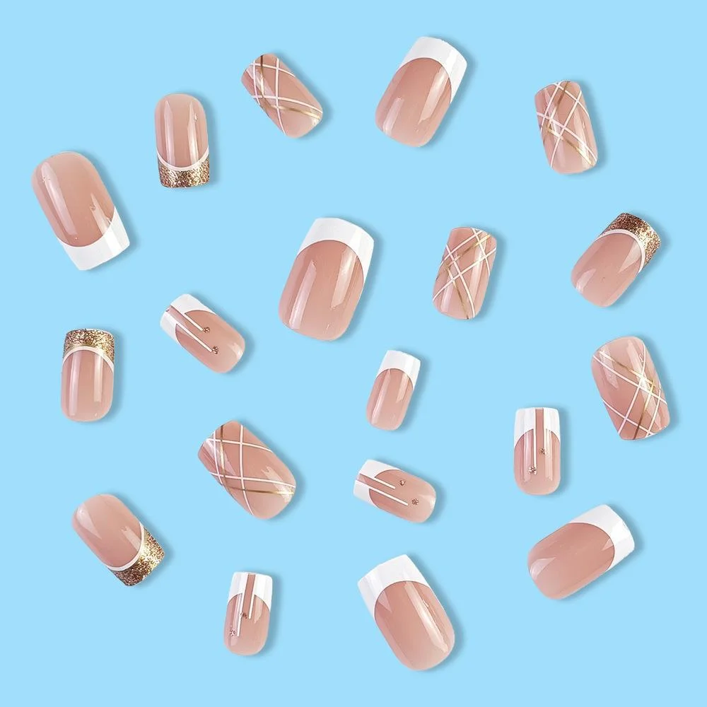Churchf Nail Nail Clip French Gild Line Short European Manicure Nails Nails Nails