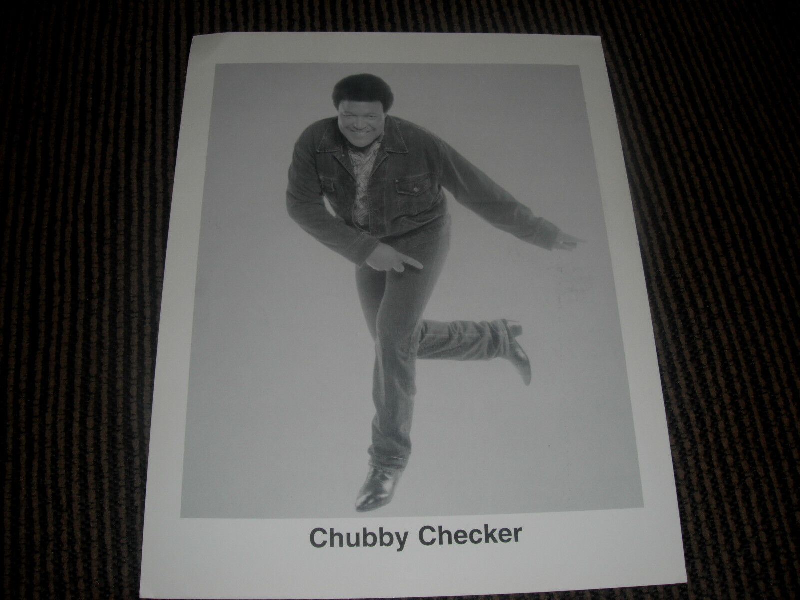 Chubby Checker Headshot 8.5x11 B&W Publicity Photo Poster painting #5