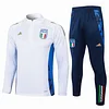 2024 Italy Half-Pull Training Suit Off-White Soccer Shirt