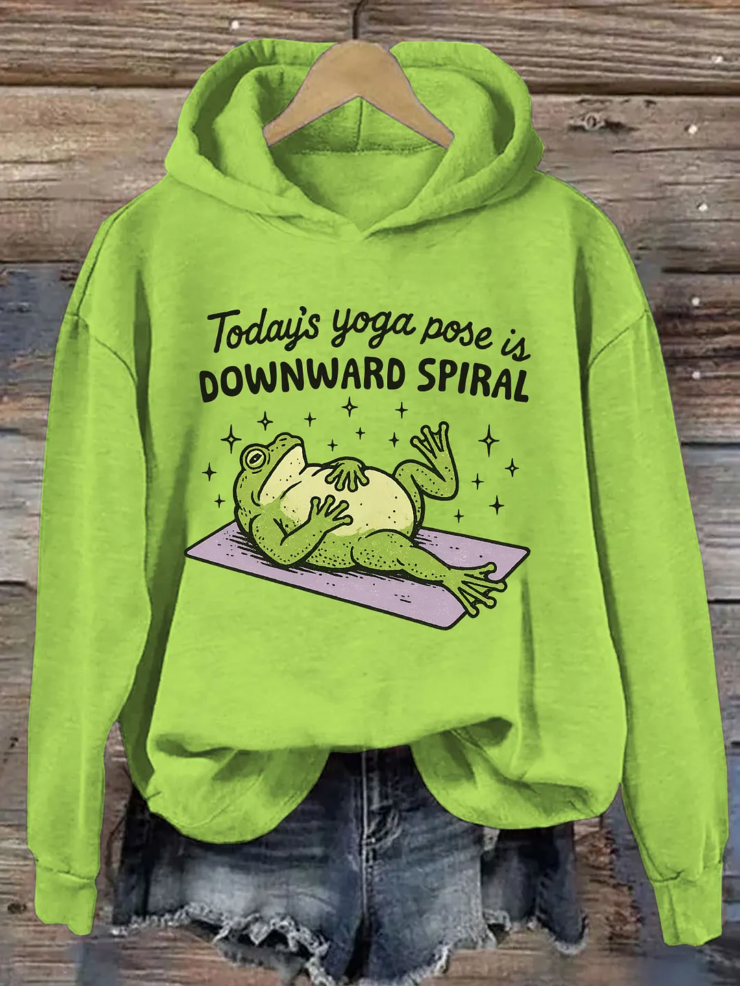 Today&rsquo;s Yoga Pose Is Downward Spiral Frog Hoodie