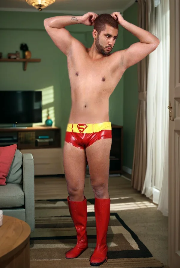Man Latex Shorts Men's Super  Latex Briefs（KG29984)