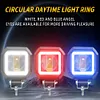 40W Motorcycle LED Spotlight 12-80V Driving Fog Lamp White Yellow DRL Headlight