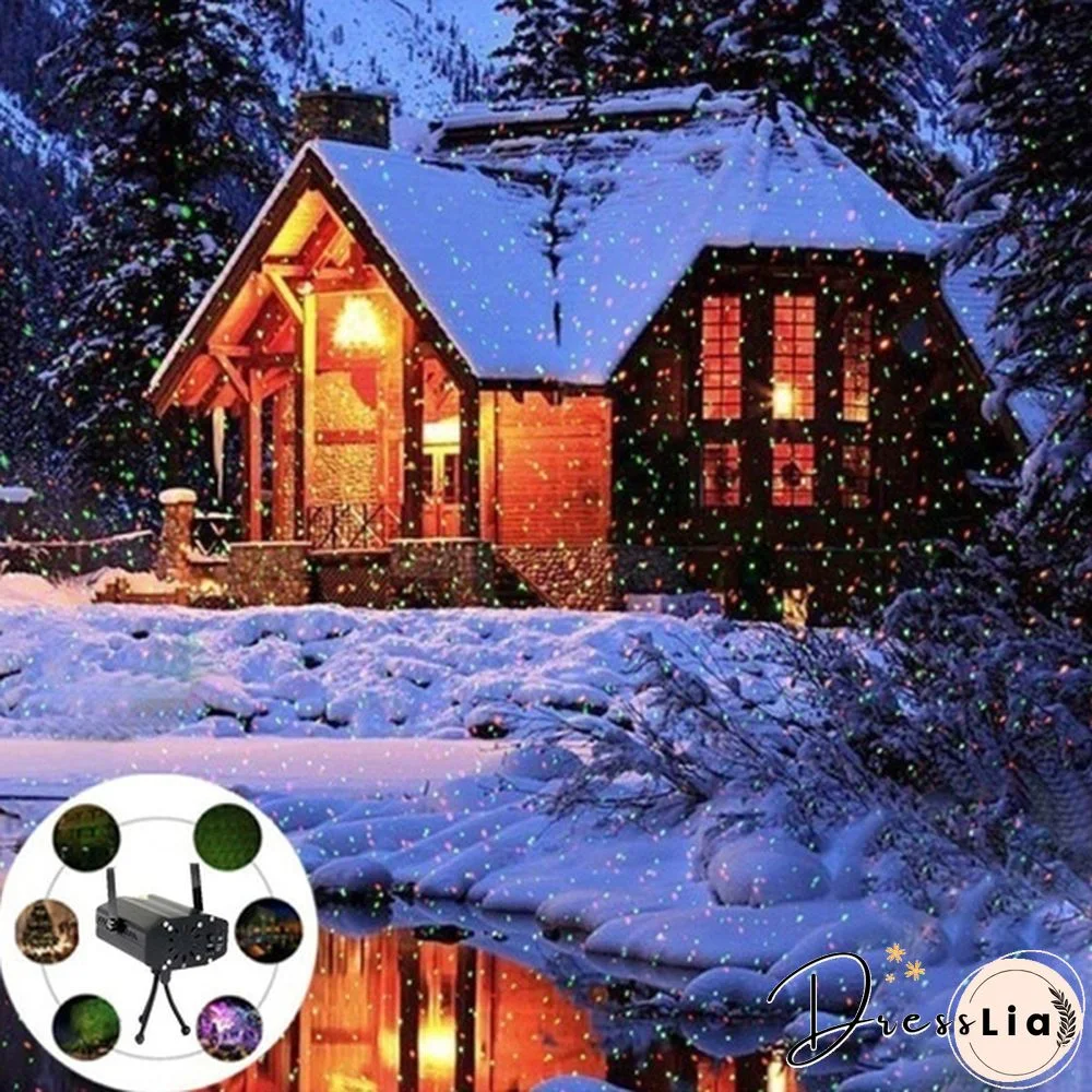 Remote control Outdoor Indoor Waterproof Green & Red Laser Projector Light for Party Landscape Garden Halloween Christmas Decoration Gift