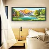 Mountain Flowing Water-11CT Stamped Cross Stitch Silk Thread 150*65cm/59.06*25.59in(Big Size)