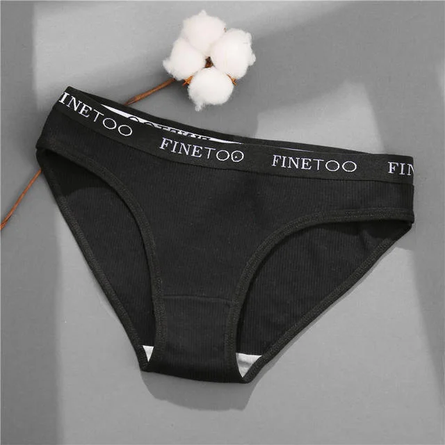 M-2XL New Women's Cotton Briefs FINETOO Low Waist Underwear Sexy Female Underpants Intimates Ladies Lingerie 8 Solid Color