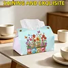 Butterfly Garden DIY PULeather Diamond Painting Tissue Box for Adults Beginners Large Size Diamond Art Paper Storage Holder for Living Room Bathroom Table Decor