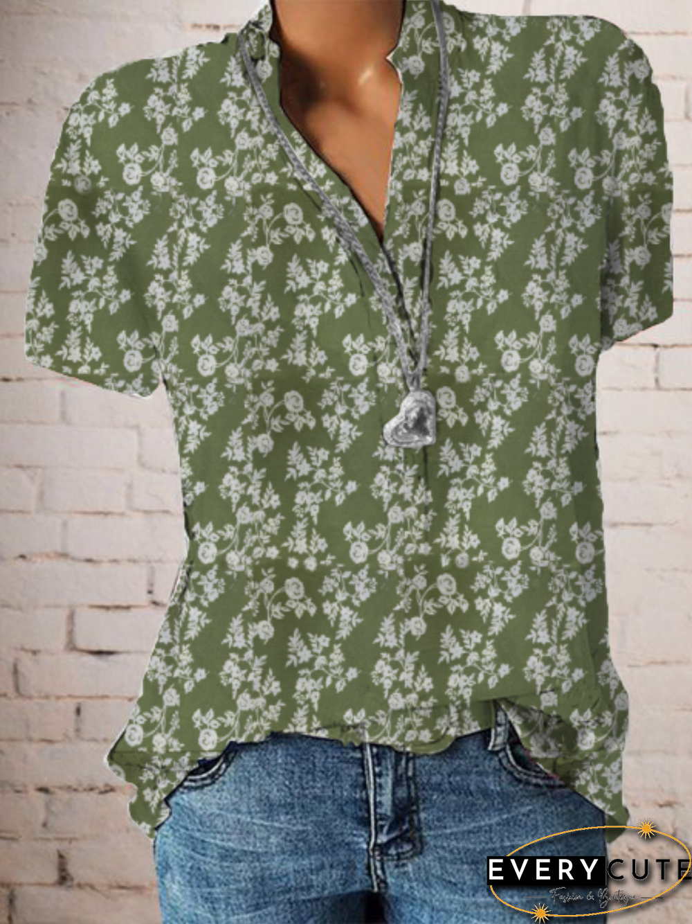 Women Vintage Floral Printed T-shirt