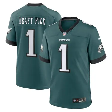 Men's Philadelphia Eagles #1  Midnight Green 2025 NFL Draft First Round Pick No. 32 Game Jersey