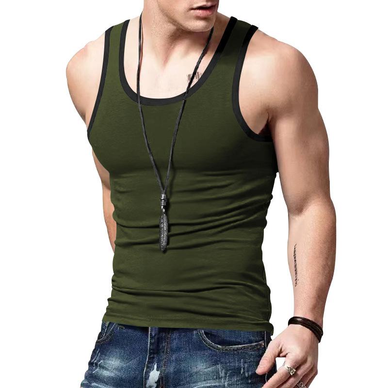 Men's Sports Contrast Color Quick-drying Tank Tops