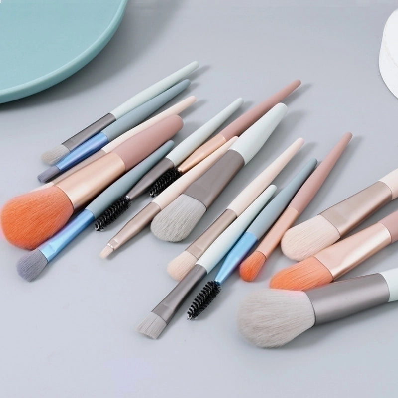 Minimalist Artificial Fiber Aluminum Tube Makeup Tool Sets 1 Set