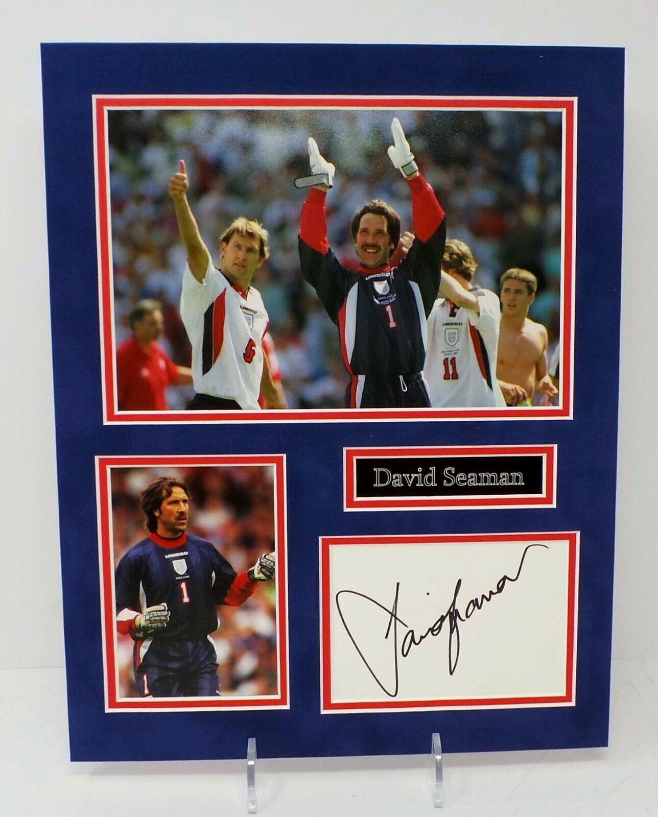 David SEAMAN England Legend Goalkeeper Signed Mounted Photo Poster painting Display AFTAL RD COA