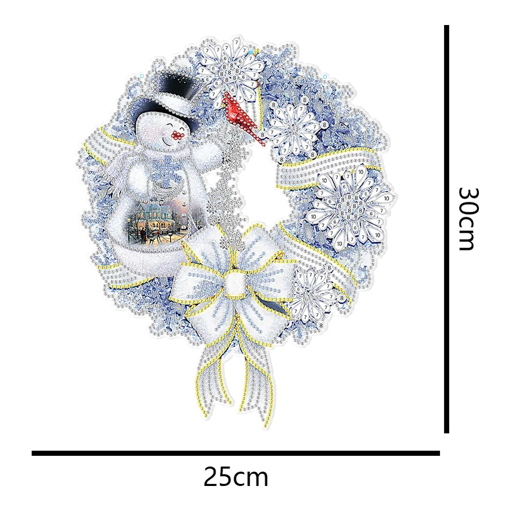 25cm DIY Christmas Wreath Art Acylic Crystal Rhinestone Hanging Crafts