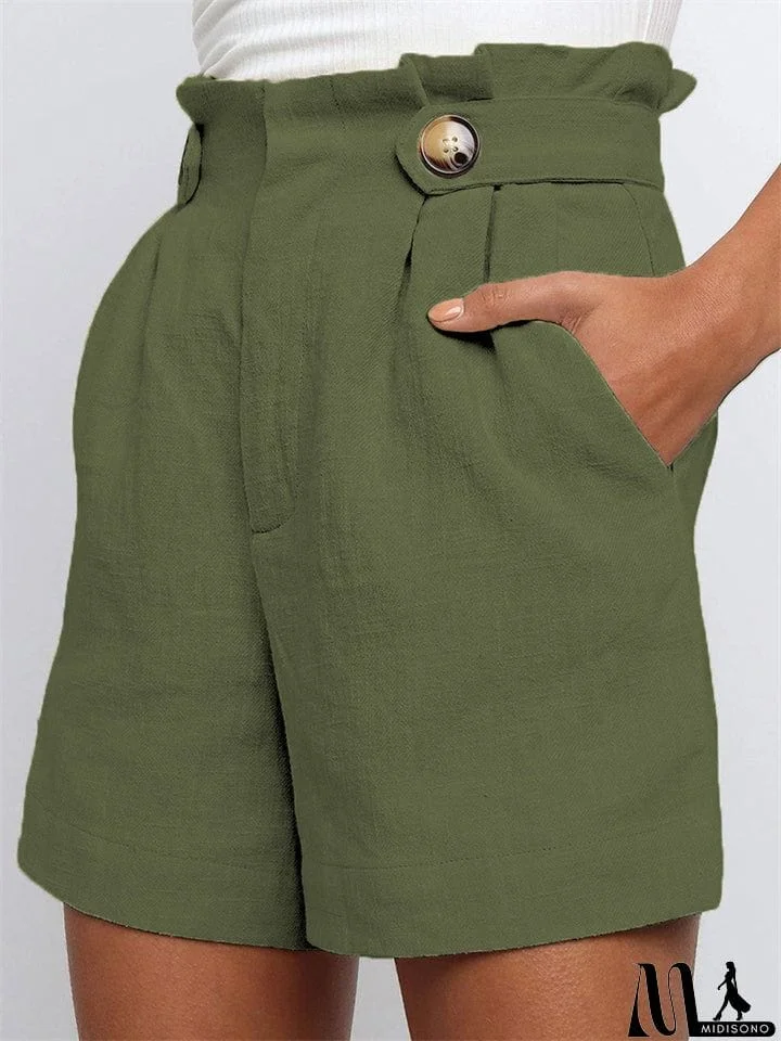 MidiSono - Summer Comfortable High Waist Casual Shorts for Women