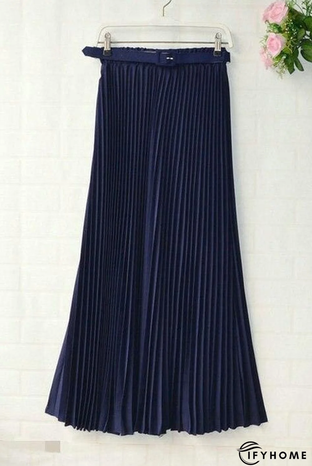 New Summer Women Ladies Elegant Long Skirt Retro Maxi Chiffon High Waist Solid Casual Pleated Beach Long Skirt Sundress | IFYHOME