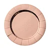 10 Pack | Rose Gold Disposable 13" Charger Plates, Cardboard Serving Tray, Round with Leathery Texture - 1100 GSM