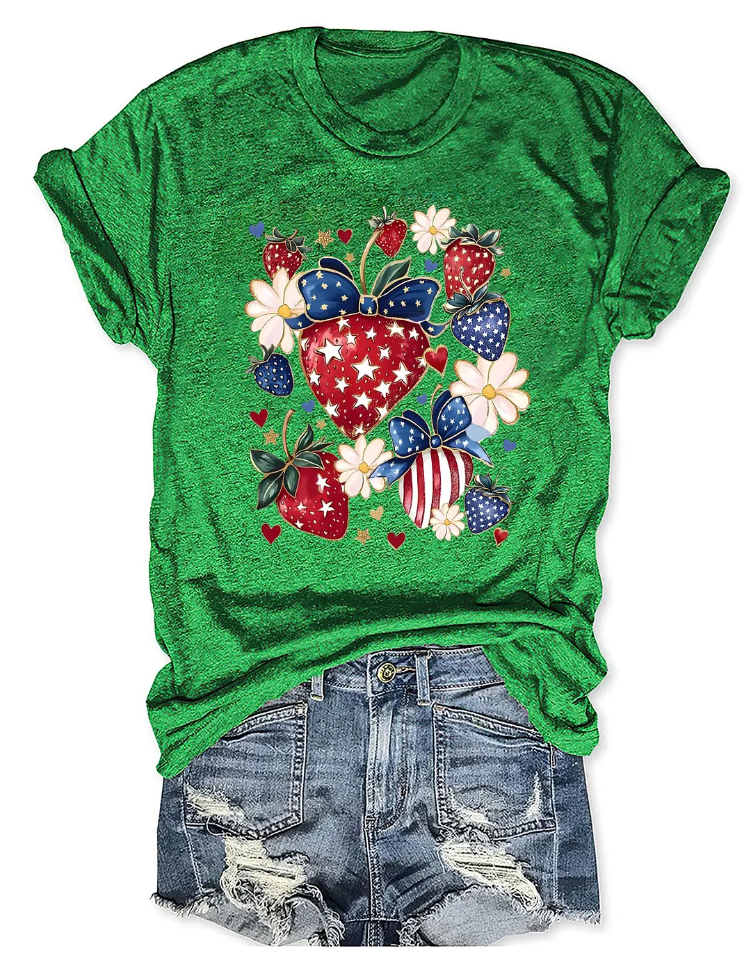 Boho 4th Of July Strawberry T-shirt