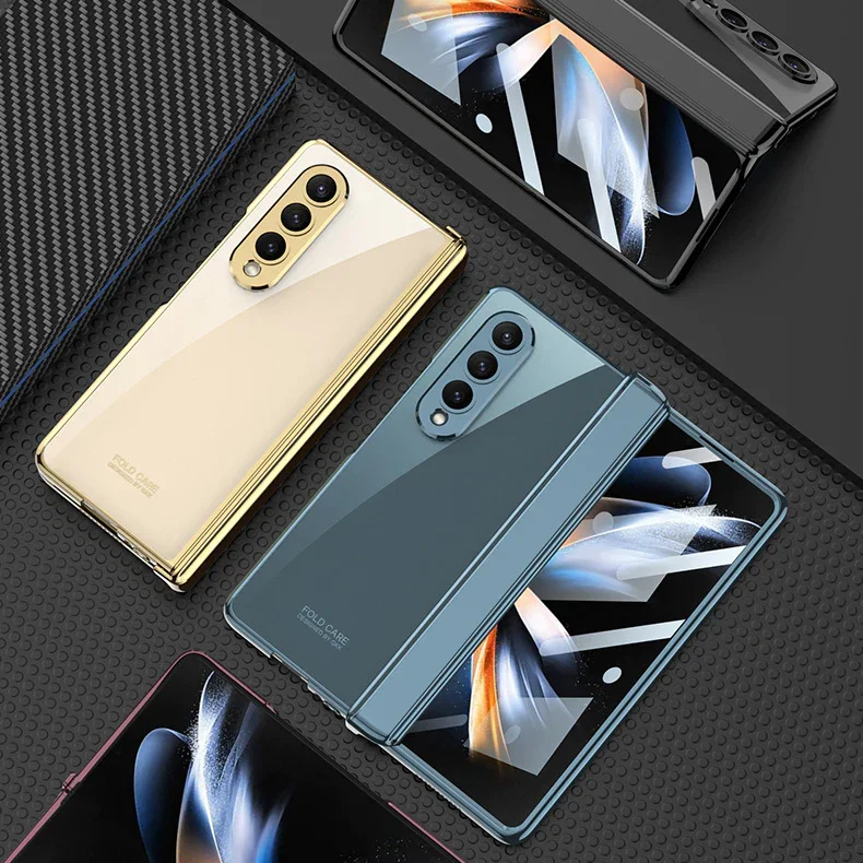For Samsung Fold3/4 Transparent Magnetic Folding Shaft Phantom Mobile Phone Case
