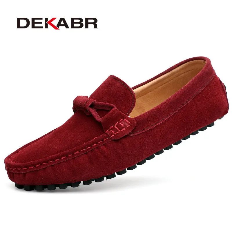 DEKABR New 2022 Men Cow Suede Loafers Spring Autumn Genuine Leather Driving Moccasins Slip on Men Casual Shoes Big Size 38~46