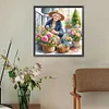 Diamond Painting-DIY Full Round Drill Garden Old Lady