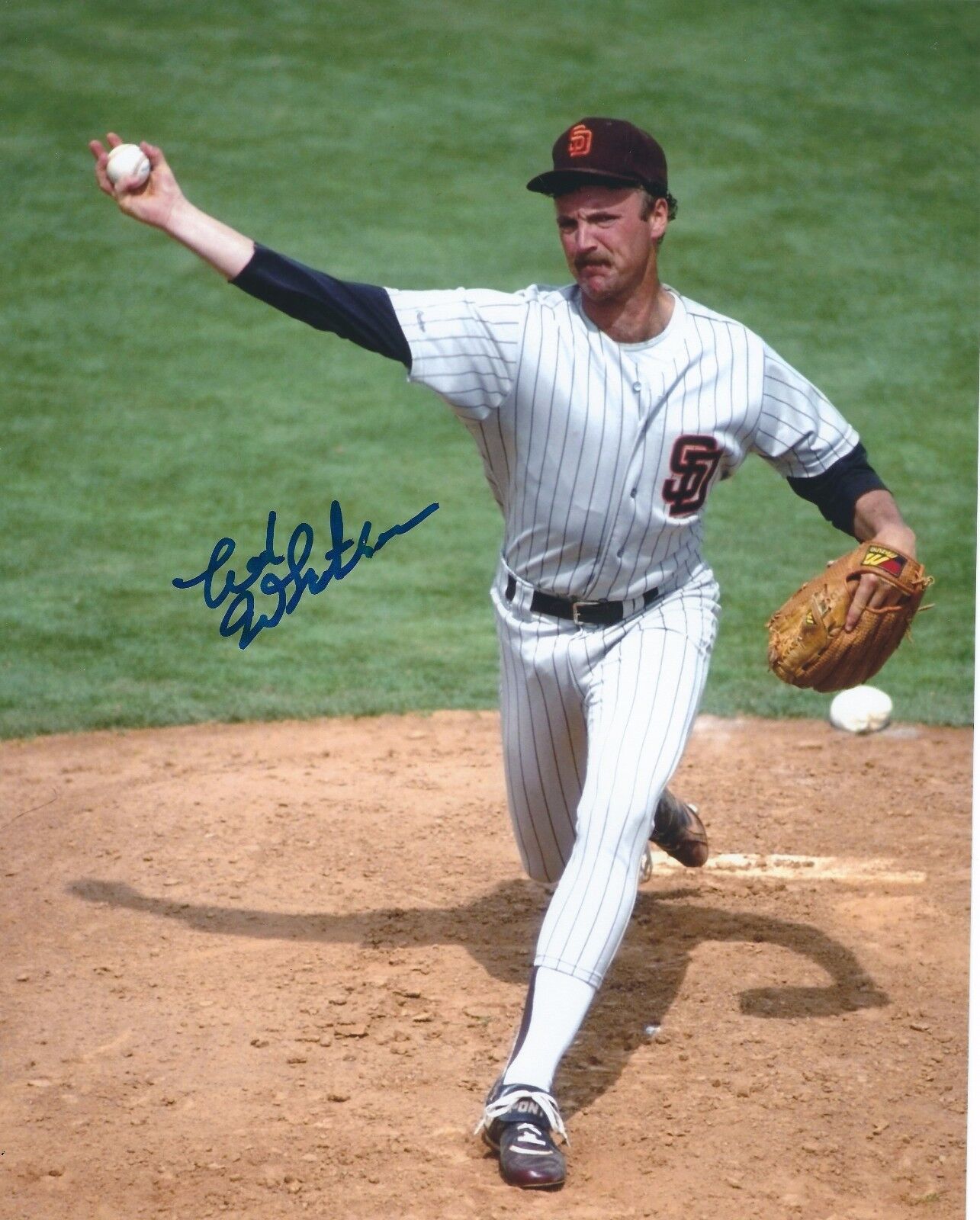 Autographed 8x10 ED WHITSON San Diego Padres Photo Poster painting - w/Show ticket