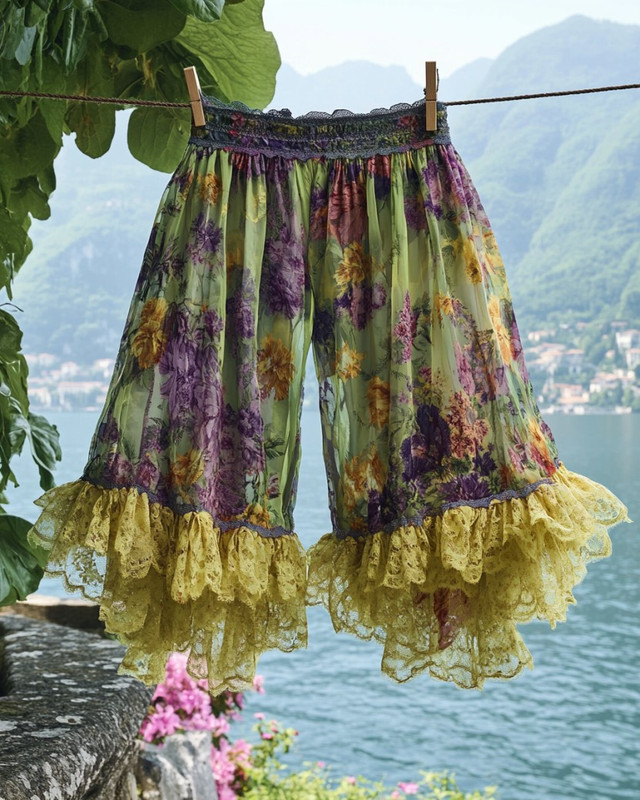 Summer Vacation Ruffle Lace Chiffon Shorts 92c5