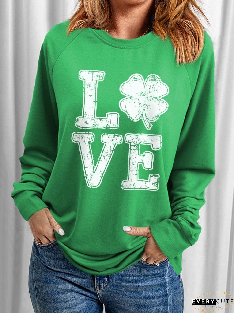 Lucky Clover LOVE Graphic Sweatshirt