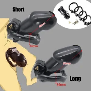 pornhint Pornhint 3 Colors Male Chastity Cage Lock Device Kit 4 Rings BDSM Bondage For Men