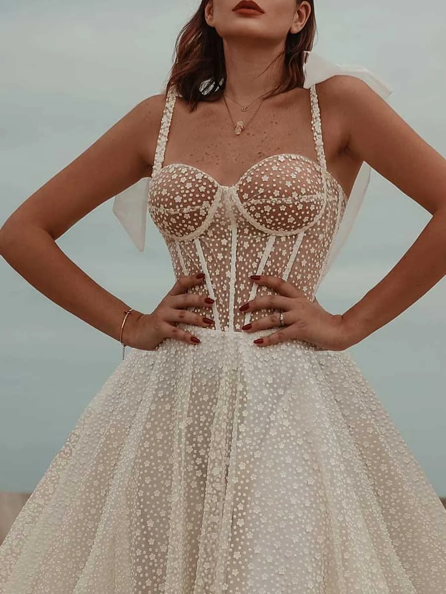 Star Yarn Suspender Type A Evening Dress