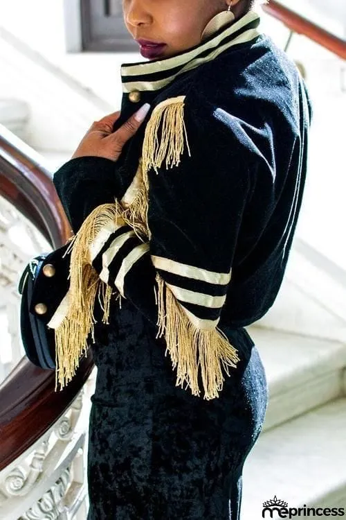Tassels Button Crop Jackets