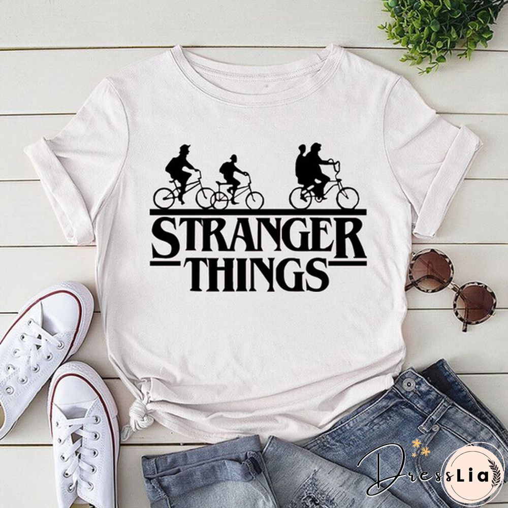 Hot Stranger Things Print T-Shirt Summer Casual Short Sleeve T Shirt Women Men Stranger Things Shirts