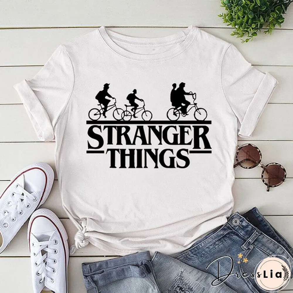 Hot Stranger Things Print T-Shirt Summer Casual Short Sleeve T Shirt Women Men Stranger Things Shirts