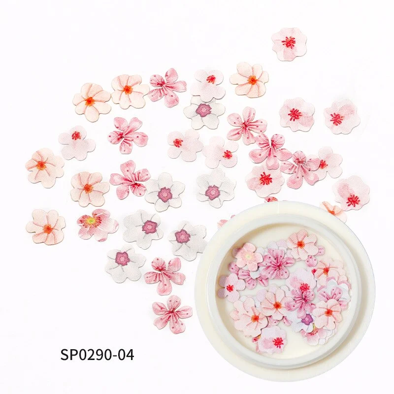 2021 New Autumn and Winter Color Flowers Wood Pulp Nail Stickers 12 Kinds of 3D Small Daisy Fashion Nail Art DIY Accessories
