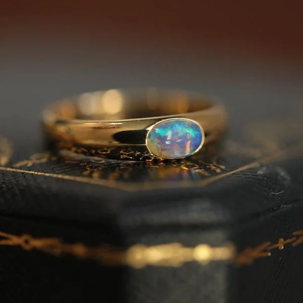Sterling Silver Colorful Opal Ring
