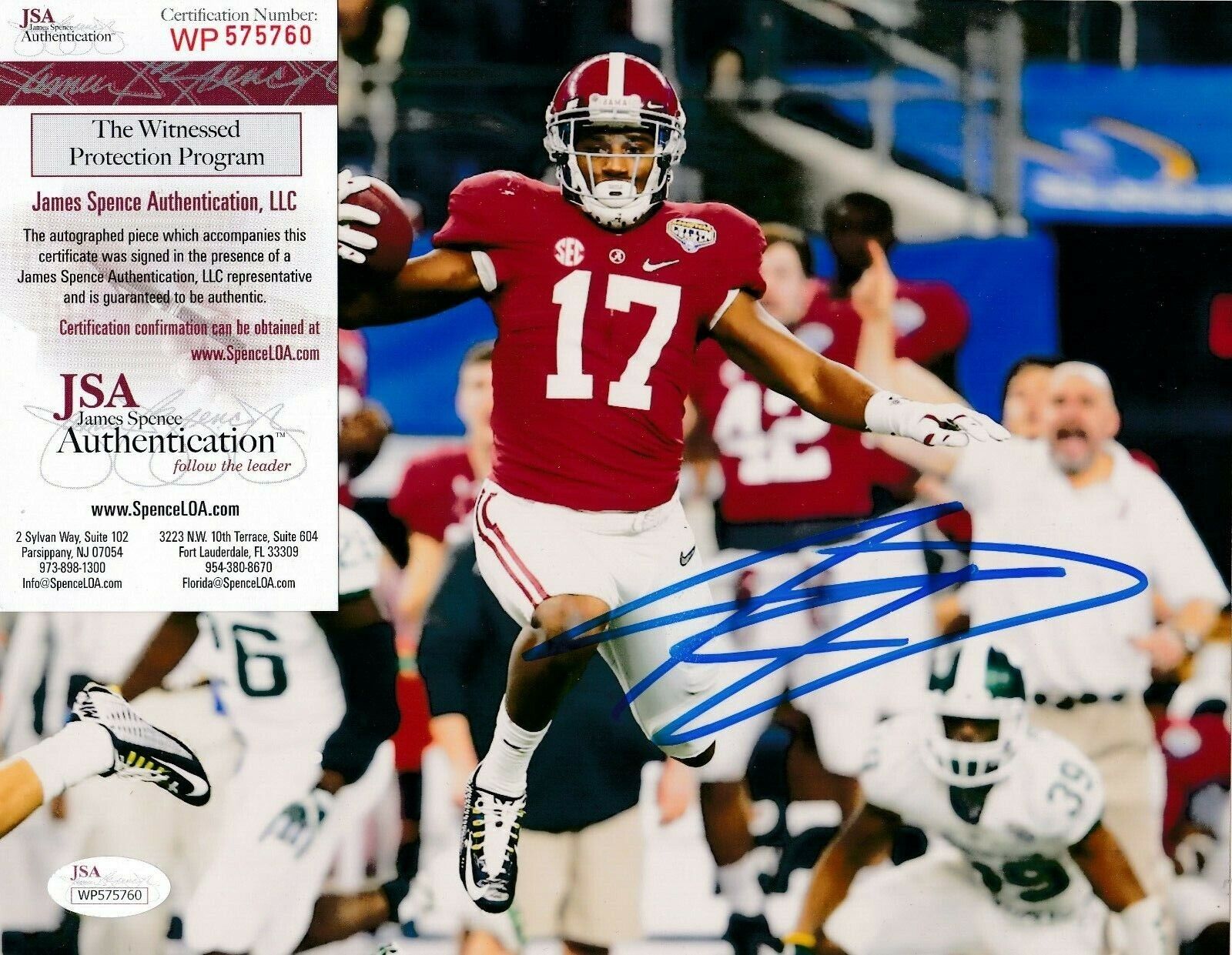 KENYAN DRAKE ALABAMA CRIMSON TIDE JSA AUTHENTICATED ACTION SIGNED 8x10