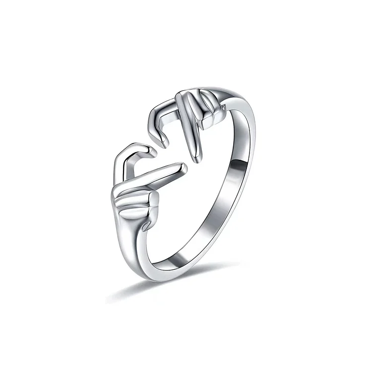 For Daughter - S925 I Love You Forever Finger Heart Ring