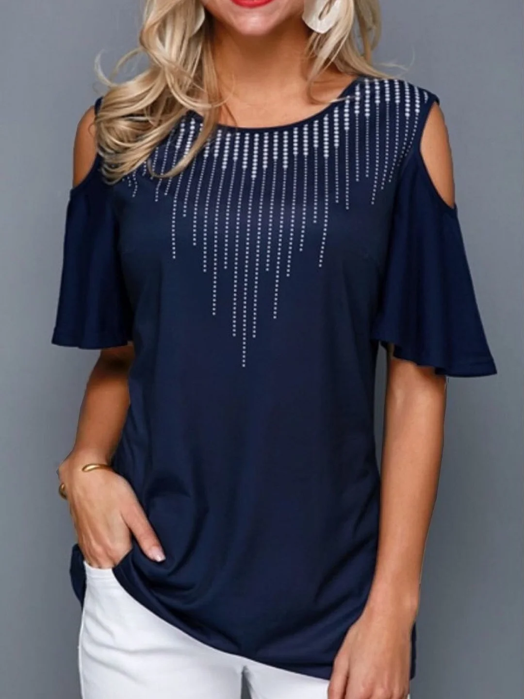 Romantic Crew Neck Loosen T-shirt
