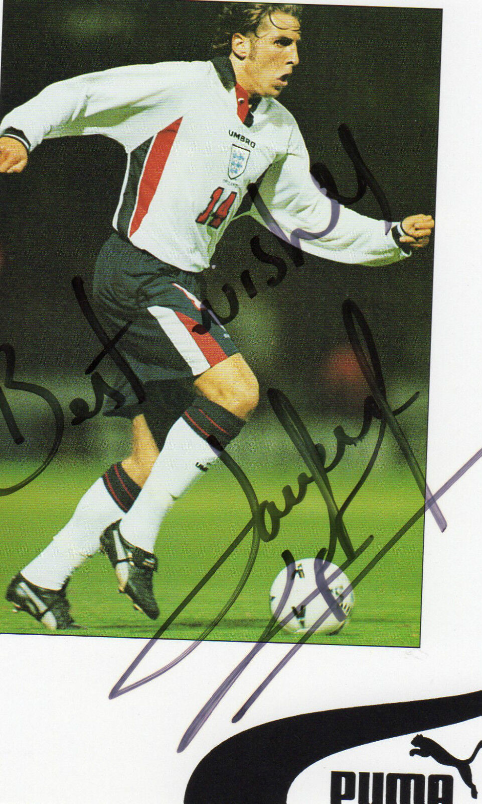 DARREN HUCKERBY AUTOGRAPHED Photo Poster painting ENGLAND FOOTBALL