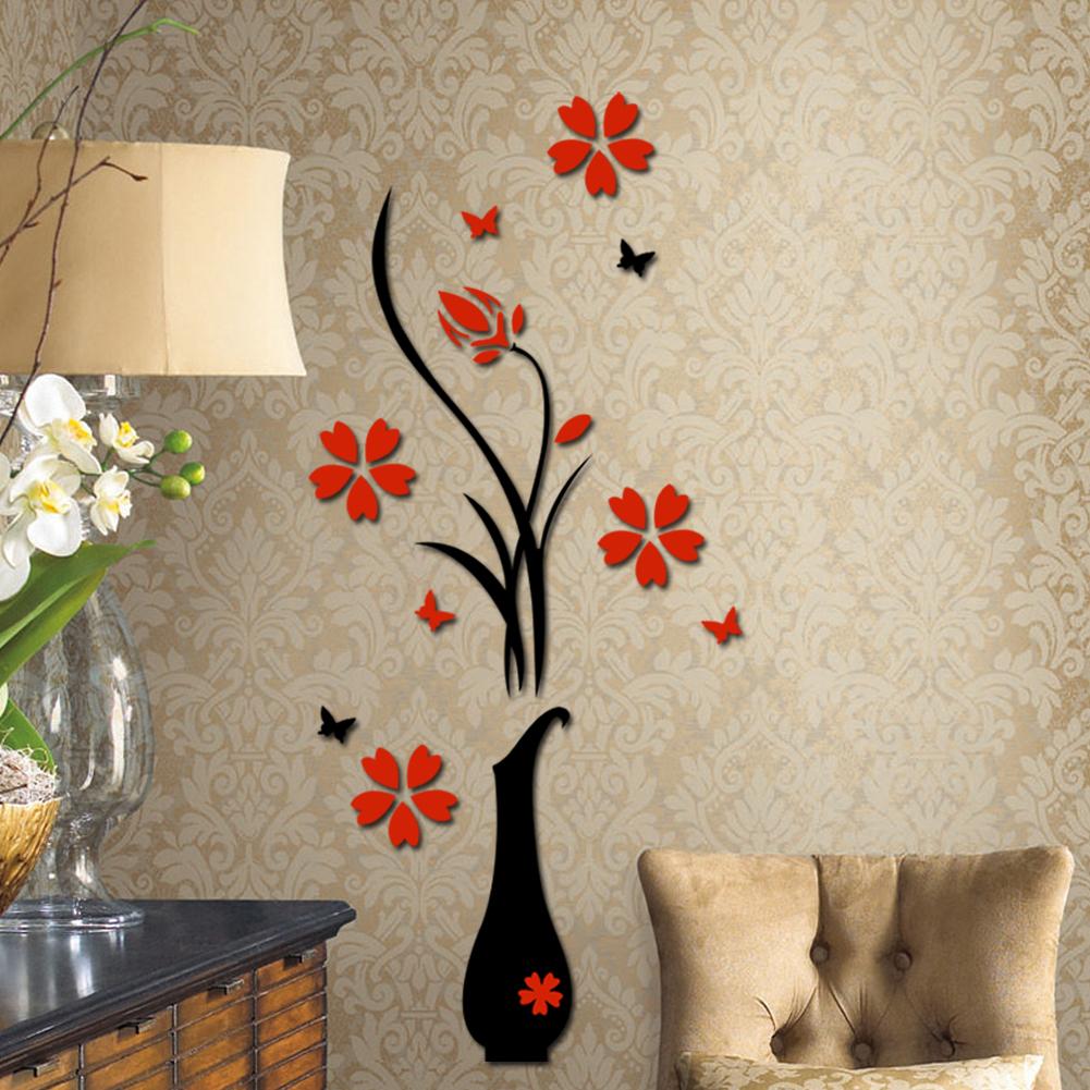 

DIY 3D Plum Vase Wall Stickers Home Decor Creative Wall Decals, 501 Original