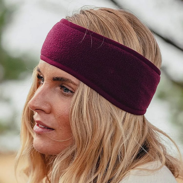 Solid color rocking fleece outdoor running headband