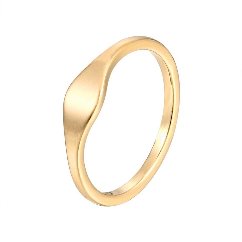 1 Piece Retro Letter Titanium Steel Printing Rings